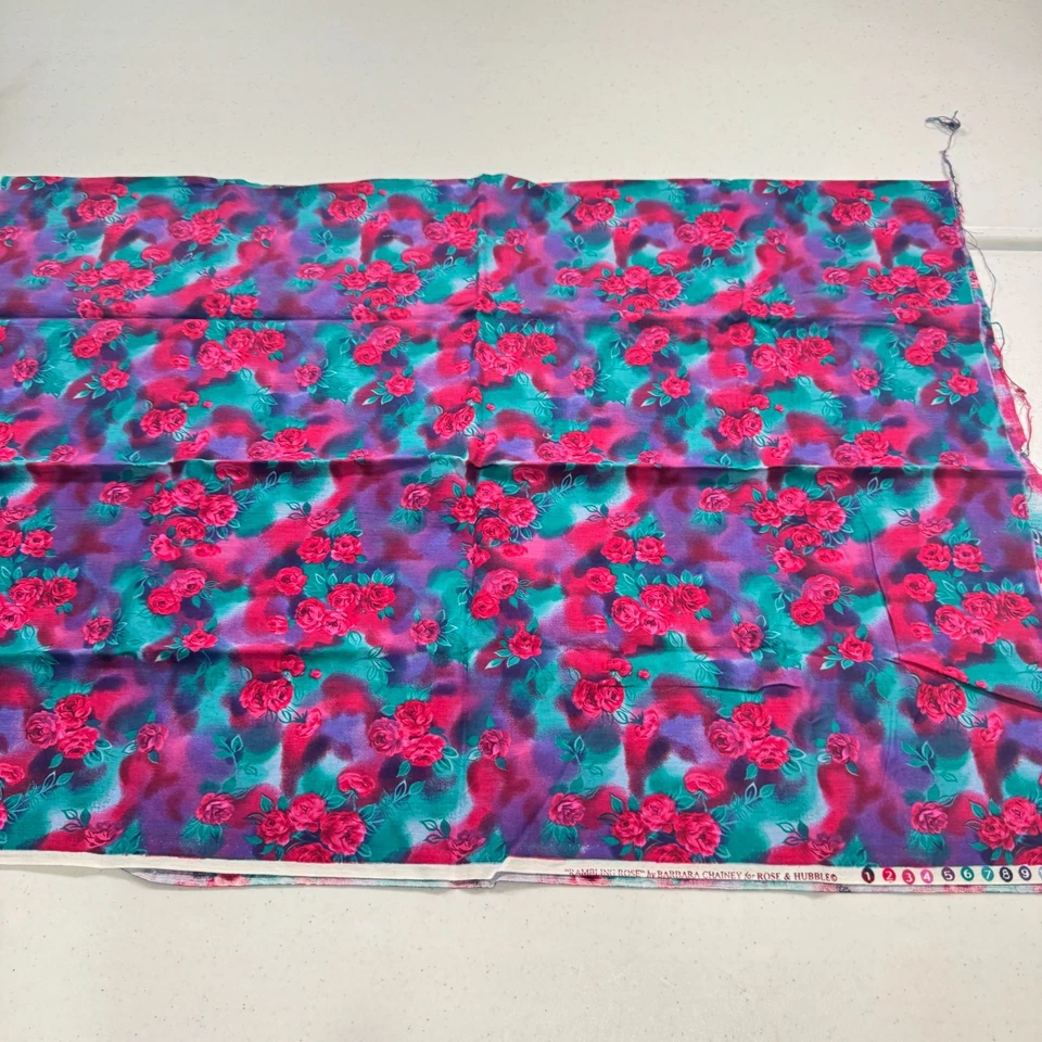 rose & humble quilting fabric rambling rose barbara chaney 28x41 - Image 2 of 4