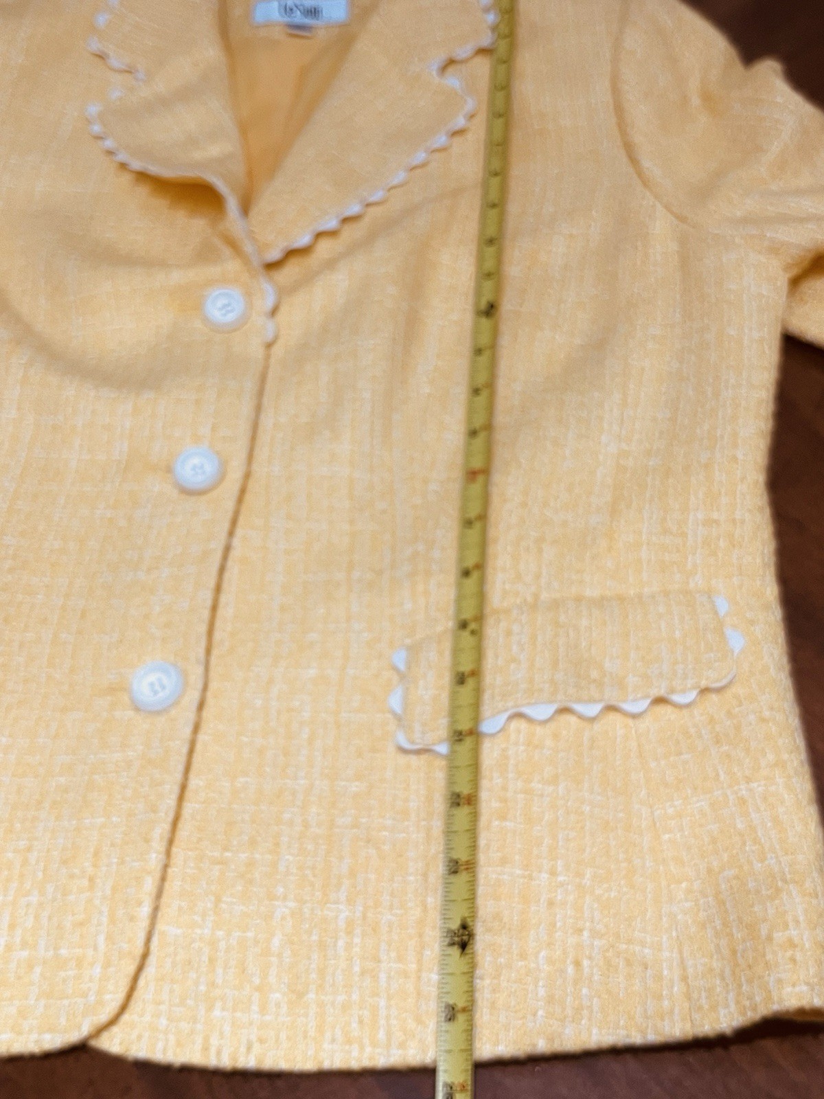 Vintage Le Suit Skirt Suit Size 14 Yellow Boucle Clueless Mean Girls Old Money