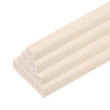 10pcs Wood sticks, 1/2"x 1/2" x 12" Rectangle Wooden Cube for DIY