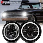 Fit Ford Falcon 1960 1961 1962 1963-1970 Pair 7" Round LED Headlights Hi/Lo Beam
