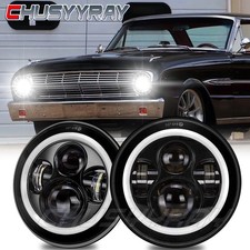 Fit Ford Falcon 1960 1961 1962 1963-1970 Pair 7 Round Led Headlights Hilo Beam Fit Ford Falcon 1960 1961 1962 1963-1970 Pair 7 Round Led Headlights Hilo Beam