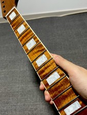 stainless Electric guitar Neck 22Frets Roasted Flame Maple Bone Nut Shell Inlay
