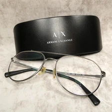 Armani Exchange Matte Gunmetal Aviator Eyeglasses FRAMES - AX1029 6088 57-17-145