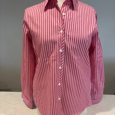 Foxcroft Wrinkle Free Button Shirt Lg Slv Stripe Sz 4