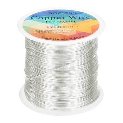 wire 203ft 24 Gauge Copper Craft Wrapping Wire, Bright Silver