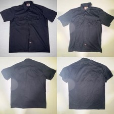 2 Dickies Work Shirt Button Cotton Black Size XL Pockets Short Sleeve