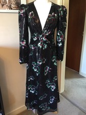 Self Portrait Black Sequin Dress Size 8 NWT