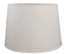 HESSIAN LOOK NATURAL RAW COTTON FABRIC ROUND DRUM TABLE LAMP SHADE HOME DECOR