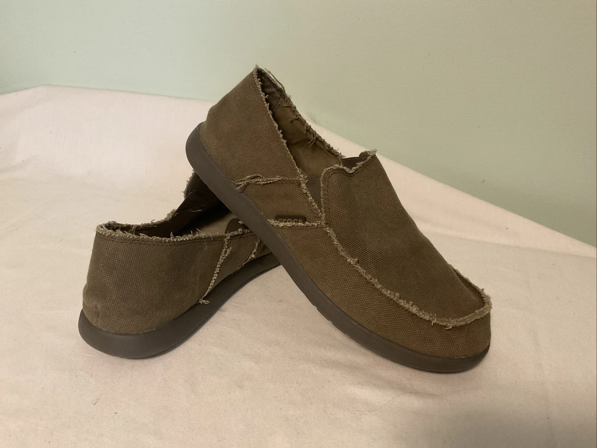 Crocs Brown Canvas Shoes Men\'s Size 8 Slip On Casual Comfort Sneakers Crocs Canvas Casual Shoes for Men for sale - eBay main image 4