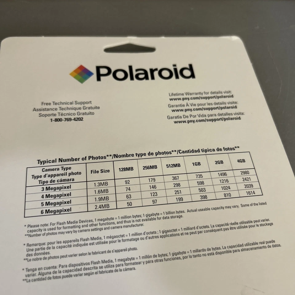 POLAROID ~ PNY  1GB SD DIGITAL MEMORY CARD ~ NEW ~ SEALED IN ORIGINAL PACKAGING - Image 4 of 4