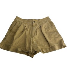 Ralph Lauren Khaki Pleated Shorts Size 4 Classic Cotton High Waist Preppy Y2K