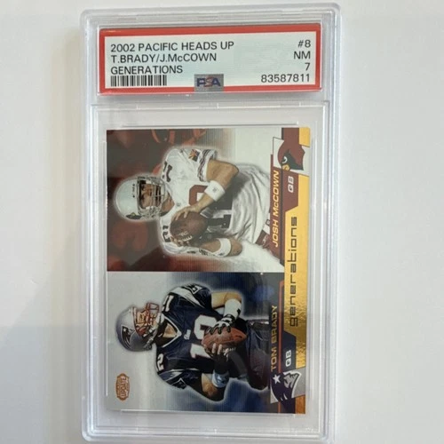 2002 Pacific Heads Update #8 Tom Brady/Josh McCown PSA 7 NFL Rookie Card