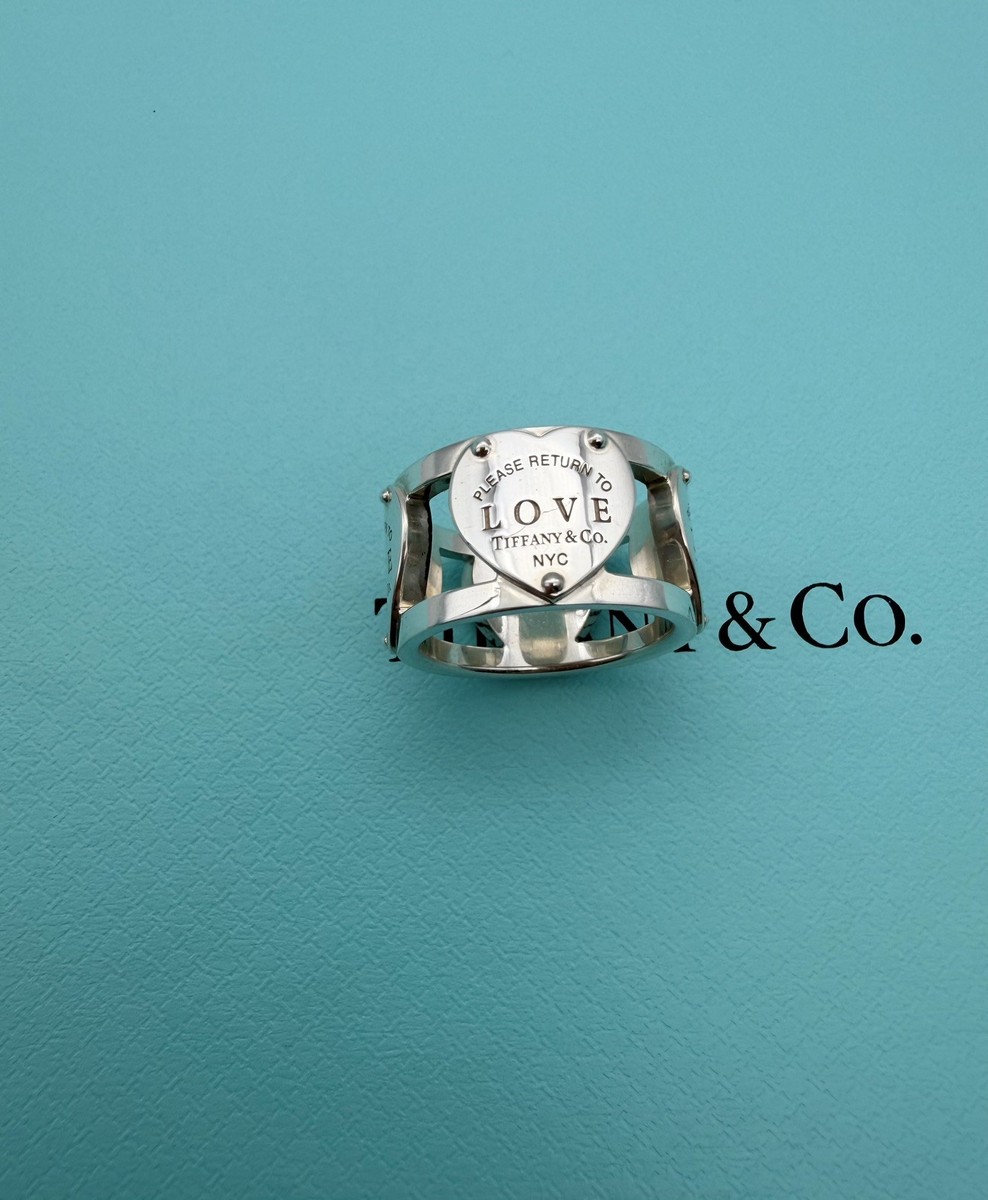 Tiffany & Co. New Return To Love Wide Band Heart Ring In Sterling