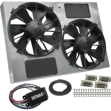 Derale Performance; Dual 12" High Output Radiator Fan and Siver Powder Coated