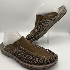 Keen Men's Uneek Slide On Sandal Size 10.5 Brown Suede Leather Para Cord Shoes