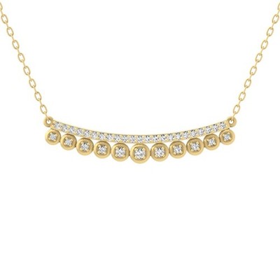 Modeanhänger 0,25 kt im Labor gezüchteter Diamant 10 kt Gelbgold 18 Zoll Silberkette