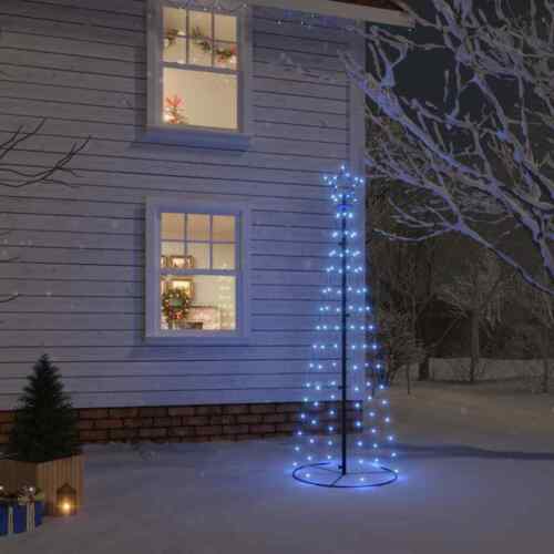  LED Weihnachtsbaum Kegelform Blau 108 LEDs 70x180cm Lichterbaum Deko vidaXL - Bild 1 von 10