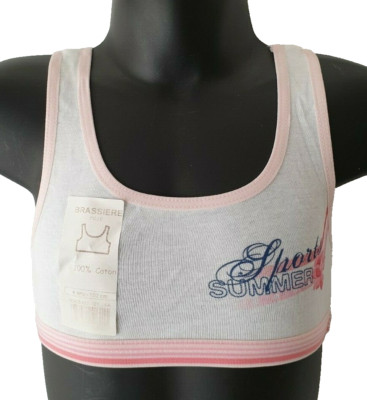 BNWT Girls Sz 4A Absorba Brand White Stretch Soft Crop Bra Style Top