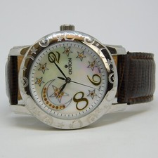 CROTON CN207072 Genuine Leather Quartz Analog Women's Watch New Battery