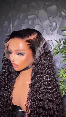 Curly Lace Front Wig 28-30 inches!! Water Deep Wave 28-30 Inch 13X4 Lace Frontal Hair Wigs  main image 2