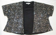 GORGEOUS BLACK with SILVER SEQUINS WOMEN SMALL COCKTAIL PARTY JACKET