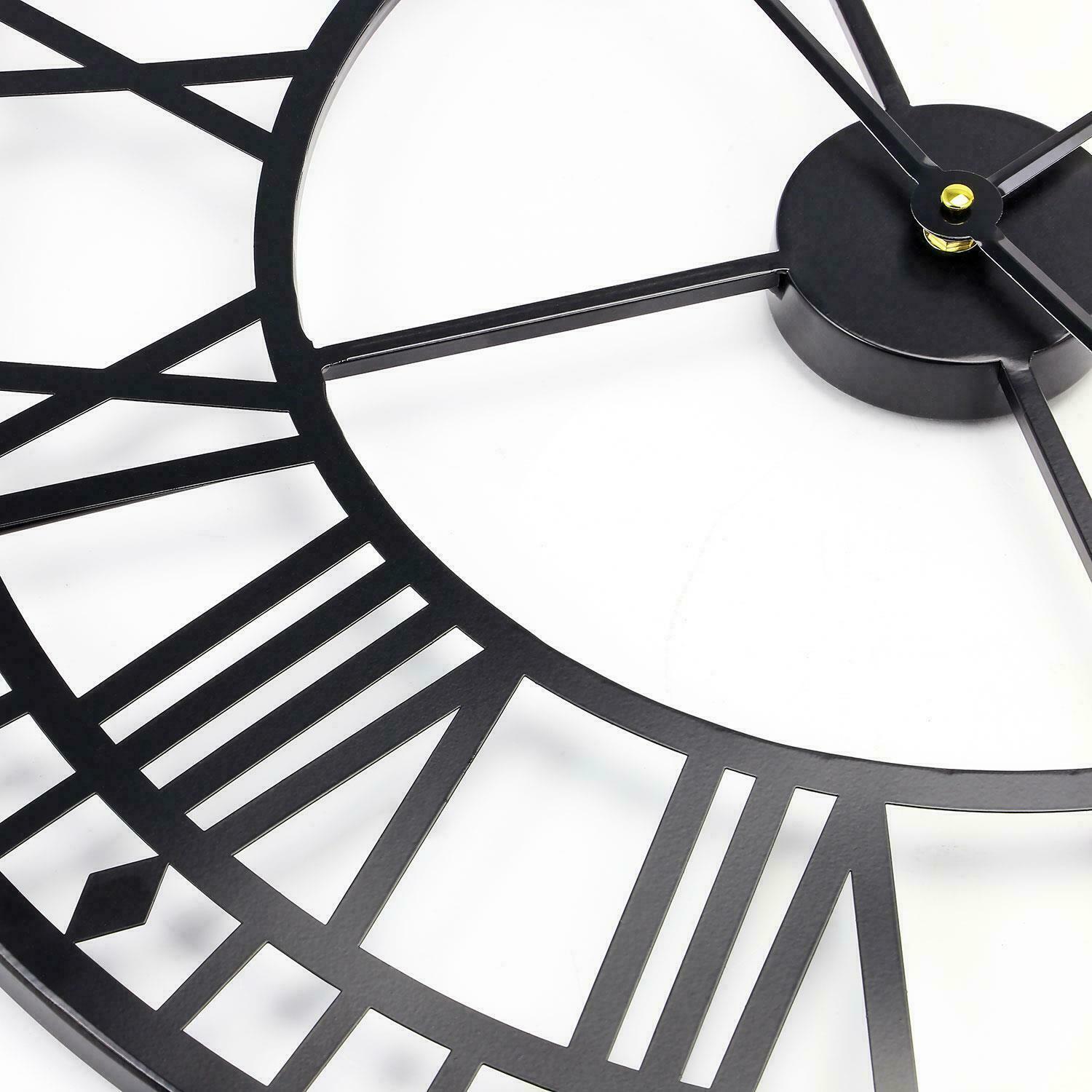 60CM EXTRA LARGE ROMAN NUMERALS SKELETON WALL CLOCK BIG GIANT OPEN FACE