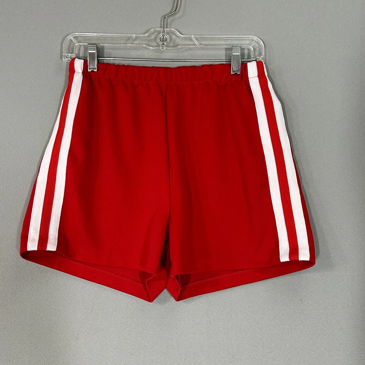 VTG 70s Short Gym Shorts Womens M Sport Athletic High Rise Elastic Red  Varsity