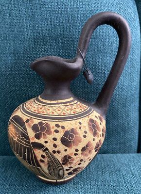 Hand-Made ''Exact'' Genuine Copy of Ancient 744 BC Pitcher Vase Cruet 5'' tall