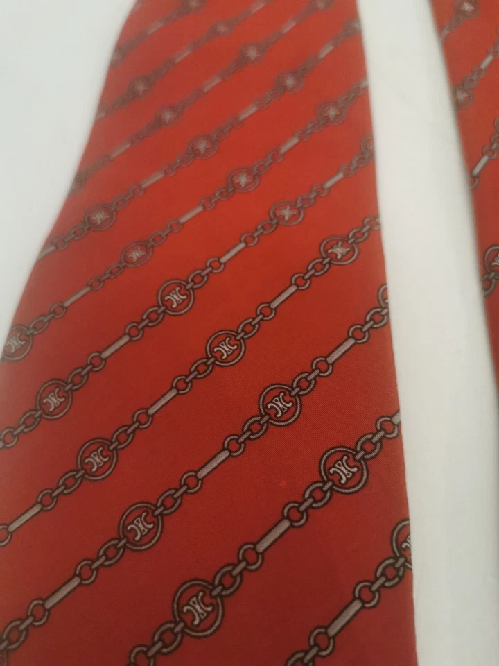 CELINE PARIS 100% SILK TIE CRAVATTA SETA NECKTIE VINTAGE MADE IN ITALY Foto 2 de 4