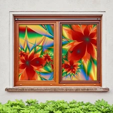 3D Red Petals A800 Window Film Print Sticker Cling Stained Glass UV Zoe