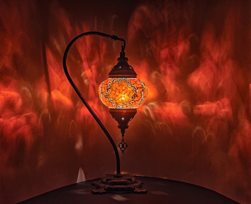 Mosaiklampe Bogen L Glas handgefertigtes blau - Orientalisch Türkisch Laterne - Bild 8 von 8