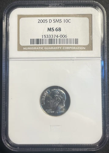 2005 D ROOSEVELT DIME NGC MS68 SMS 2ND FINEST GRADE - (1010)
