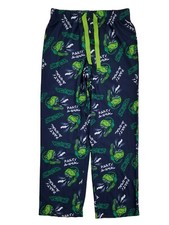 Boys Navy  Green Party Animal Dinosaur Flannel Sleep Pants Pajama Bottoms