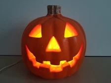 Vintage Halloween Paper Magic Grp Lighted Pumpkin Jack-O-Lantern foam Blow Mold