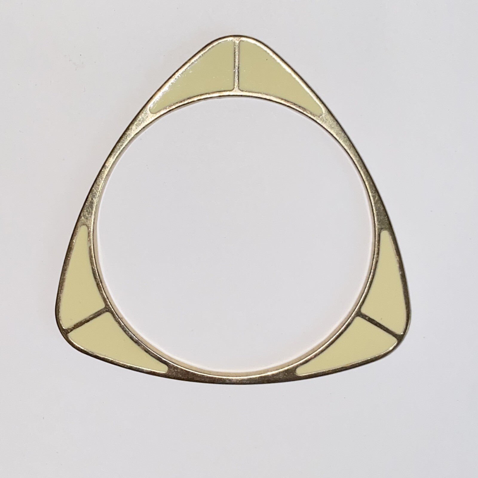 Vintage Triangular Gold Tone Bangle Bracelet with… - image 2