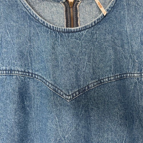 Free People Self Control Puff Sleeve Denim Mini Dress Womens 8 Long Sleeve Blue - Picture 5 of 11