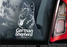 German Shepherd Car Sticker - Dog On Board Bumper Window Sign Gift Idea V14