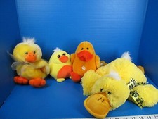 Lot of 4 Yellow Chicks Ducks random plush lot no sound