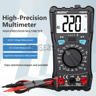 DM90E Digital Multimeter Auto Intelligent Tester AC/DC Voltage Meter 1999 counts