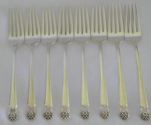 ETERNALLY YOURS Dinner Fork SET of 8 7 1/2" Rogers International Silverplate