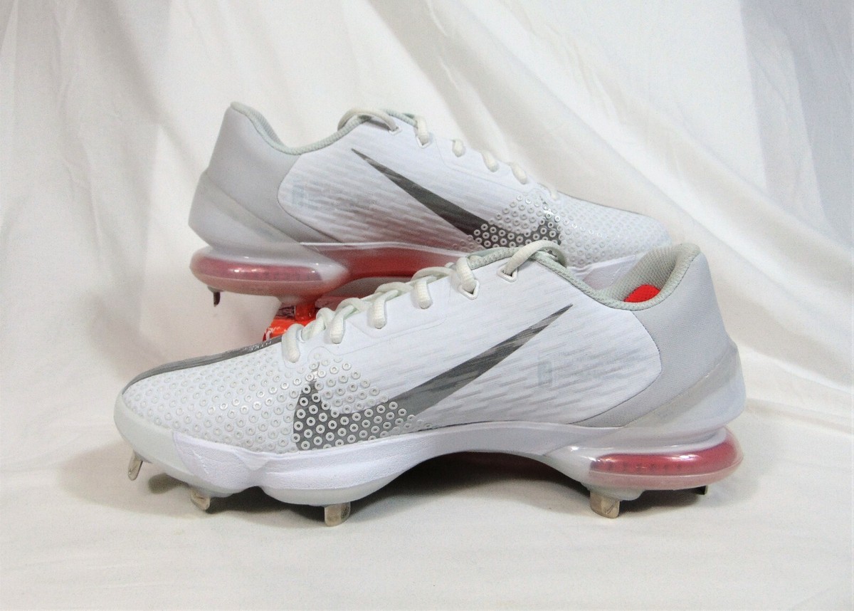 Nike Force Zoom Trout 7 PRO White & Silver Baseball Cleats  display picture 3