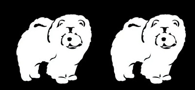 Chow Chow Dog Two Pack 5'' White Vinyl Decal Car Truck Laptop Tablet Tumbler