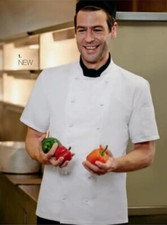 SIMON JERSEY COOLMAX CHEF UNISEX JACKET CHEFS WHITES LONG & SHORT SLEEVE