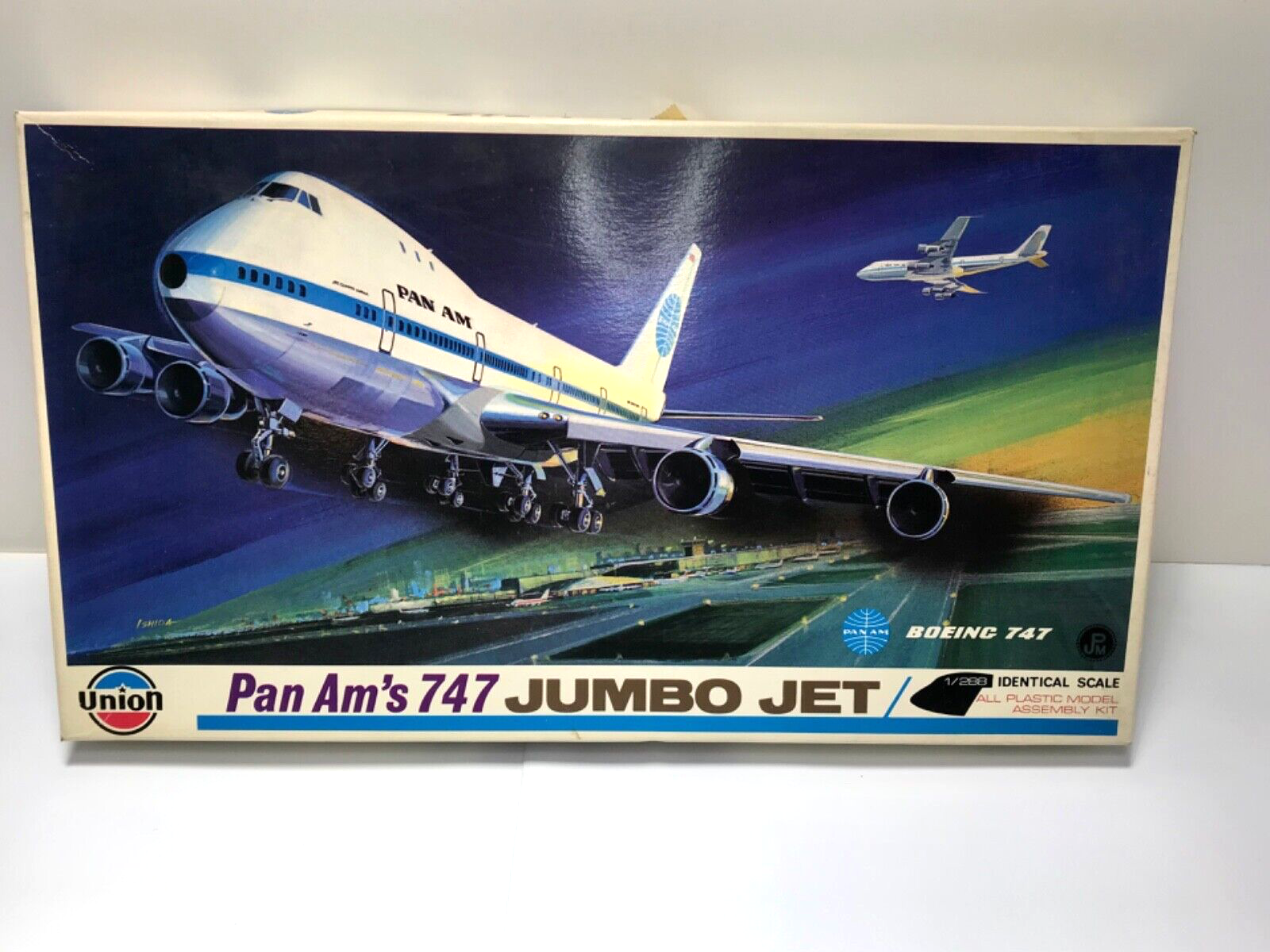 VTG Pan Am Boeing 747 Jumbo Jet Model Made in Japan New Old Stock Union  1/288