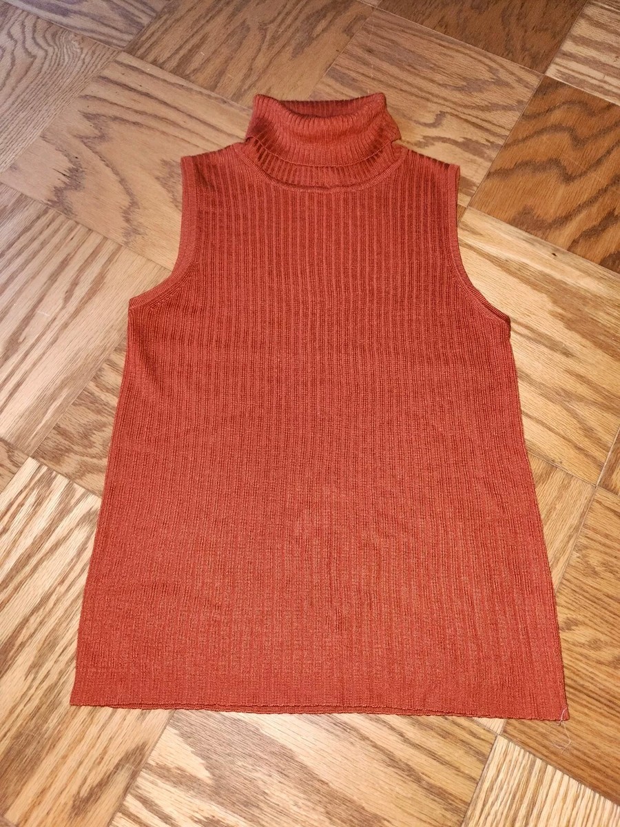 Liz Claiborne Top Turtleneck Sleeveless 50% Silk