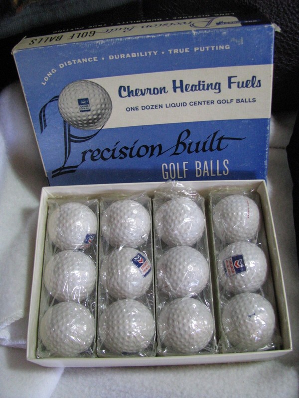 In Box New Advertising Chevron Heating Fuels 12 Liquid Center Golf Balls