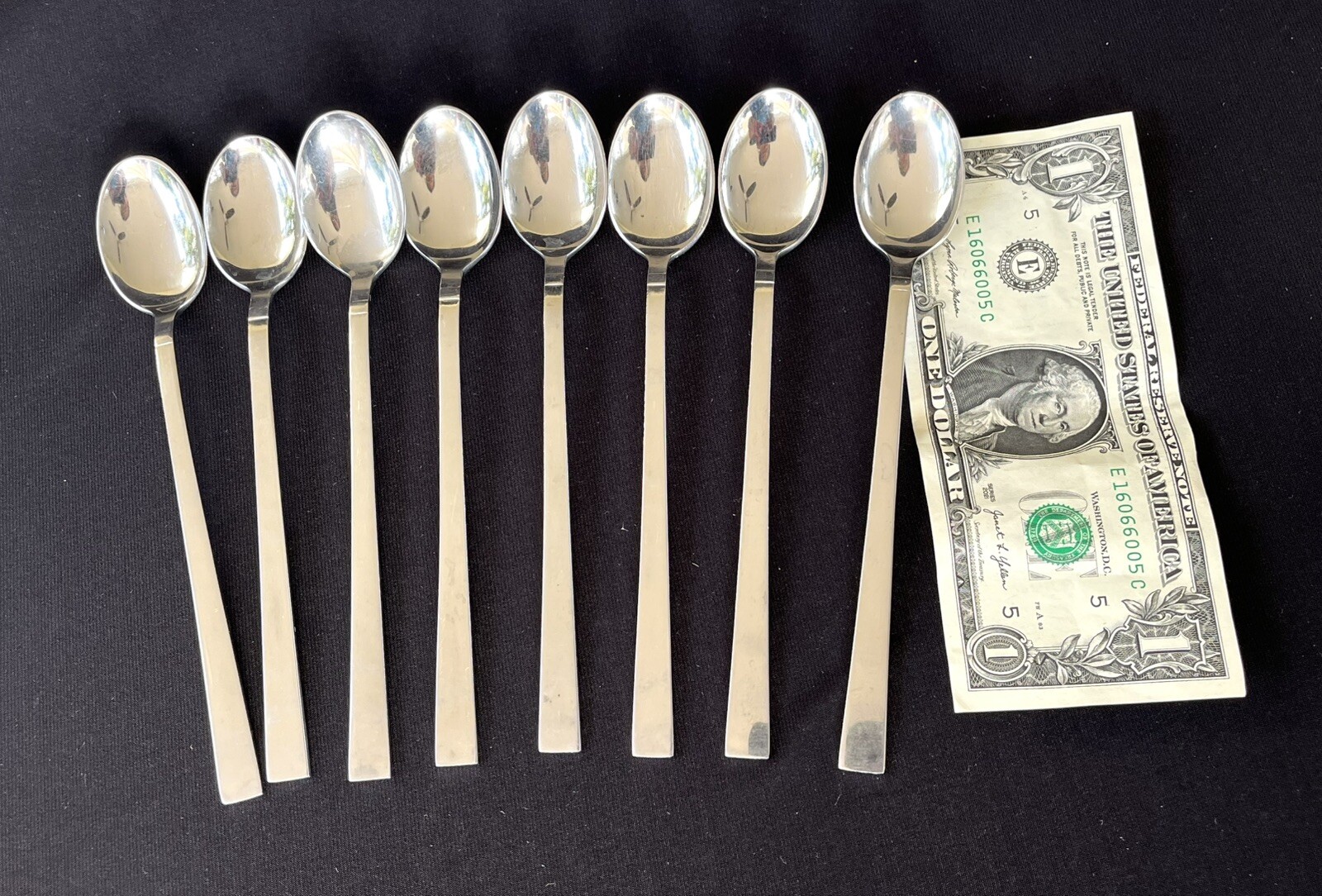 8 x SWENDIA Fine Stainless Steel Iced Tea Spoons Teaspoon Japan Retro Era