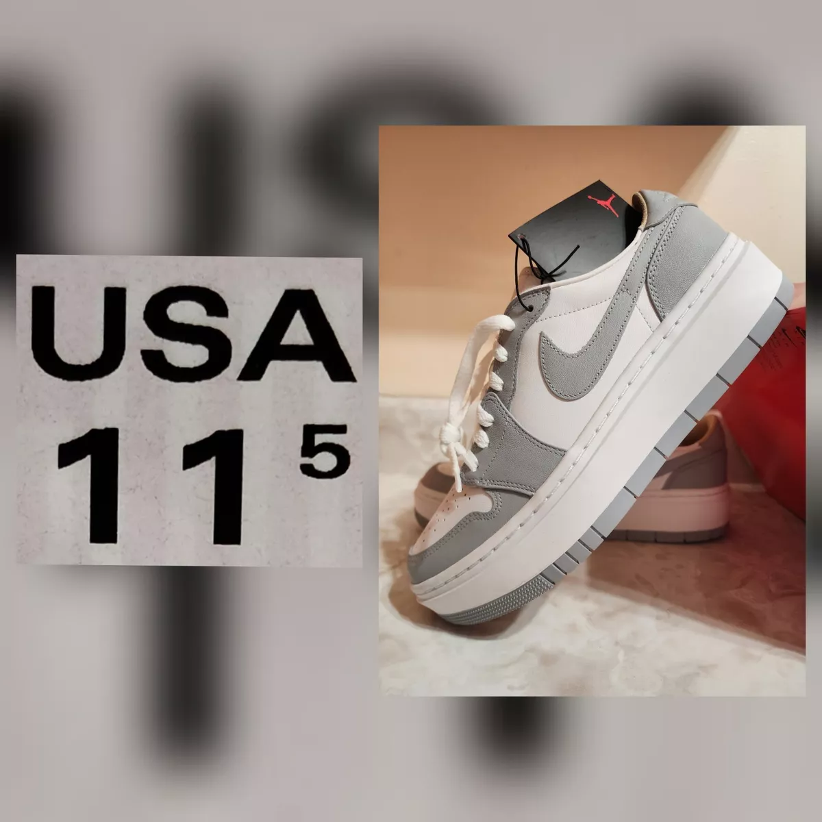 Nike Air Jordan 1 Elevate Low Wolf Grey White Sneakers DH7004-100 Women's 11.5