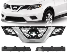 3PC For Nissan Rogue S SV 2014-2016 Bumper Brackets Upper Top Grille Grill Trim