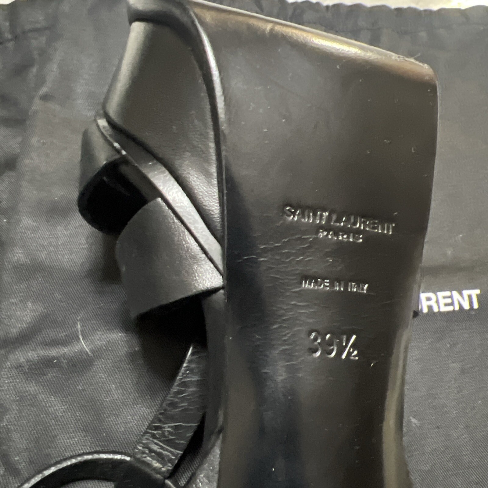 Sandali Saint Laurent Tribute in pelle nera con plateau taglia 39 9 prezzo al pubblico $1090 msrp